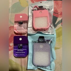 Pink and Purple Hand Sanitizer Holders